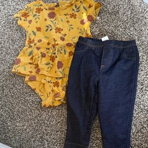 Carter's Baby Girl Yellow Baby Outfit Size 9 Months NWOT